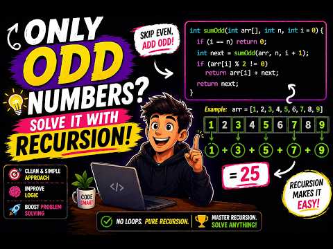 Sum of Odd Numbers in Array Using Recursion | Full Guide