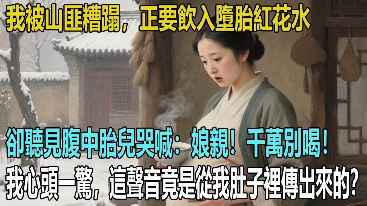 我被山匪糟蹋，正要飲入墮胎紅花水，卻聽見腹中胎兒哭喊：娘親！千萬別喝！我心頭一驚，這聲音竟是從我肚子裡傳出來的？