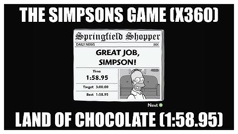 The Simpsons Game (X360) - Land of Chocolate Speedrun (1:58.95) - Vince D. Spooky!