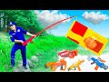 Battle Nerf War XRPMAN Fishing COOKIES & COMPETITION Nerf Guns Fight Man FISHING BISCUIT BATTLE NERF