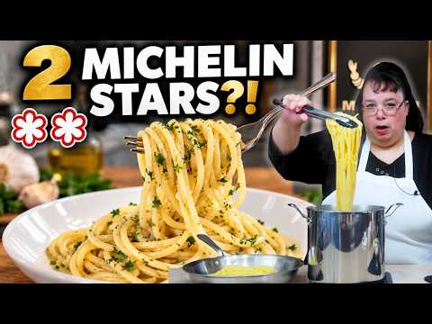 Is This REALLY a 2 Michelin Star Garlic Spaghetti?! 🍝 | Aglio e Olio