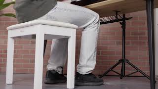 Gator Frameworks Traditional Wooden Piano Bench in White