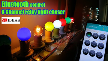 Bluetooth control 8 channel relay light chaser | AC 230v  patterns | Sequence light | වෙසක් සැරසිලි