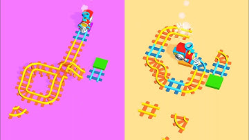 Lay Rail Connect Train Track - All Pieces Use - Android Gameplay #4