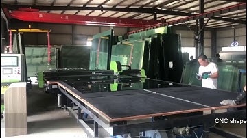 JINGLING BRAND CNC shaped glass cutting line 4228 with Automated Labeling