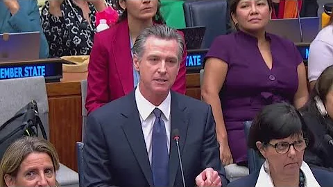 Gov. Gavin Newsom makes remarks on big oil at the United Nations