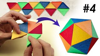 4. Beautiful 3D model of triangles // The icosahedron  // paper model