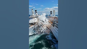 A SHIP SUDDENLY EXPLODED!! #ai #viral #collision