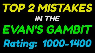 Common Mistakes in the Evan's Gambit - Part 2! Rating Range: 1000-1400