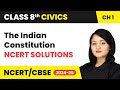 The Indian Constitution - NCERT Solutions | Class 8 Civics Chapter 1 | CBSE 2024-25