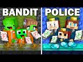 Mikey BANDIT vs JJ POLICE Family School Survival Battle in Minecraft (Maizen)
