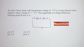 An ideal zener diode with breakdown voltage of -3 v is reverse biased with a negative input voltage