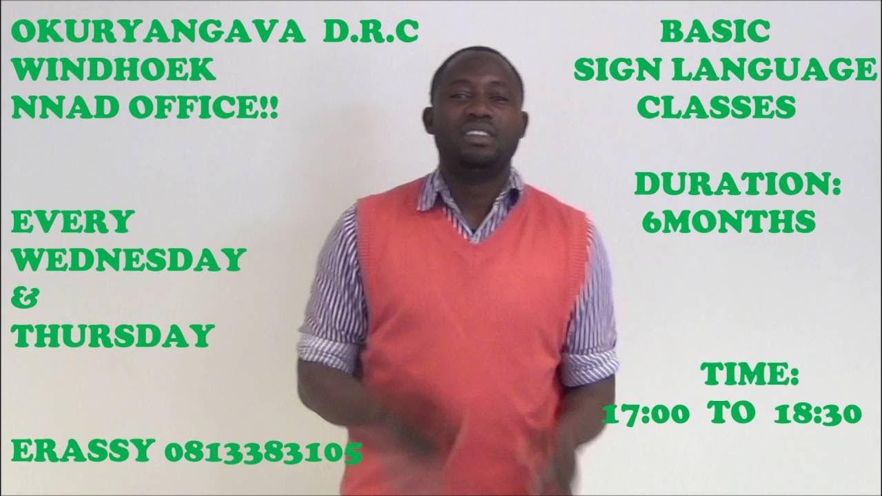 NAMIBIAN SIGN LANGUAGE CLASSES AND LESSON YouTube