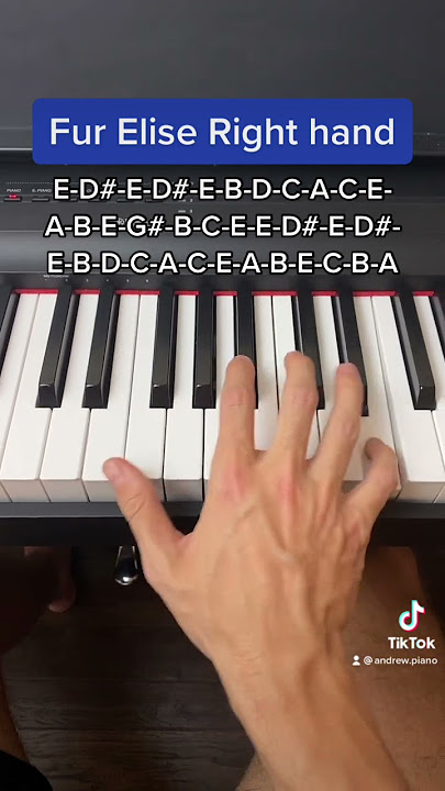 Fur Elise Right Hand easy piano tutorial with note names!