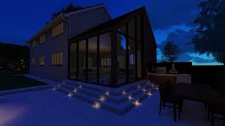 Garden Design & House Extension 3D Fly-through - Newbury