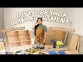 TURNING MY APARTMENT INTO A DIY WORKSHOP! (functional woodshop studio garage makeover)