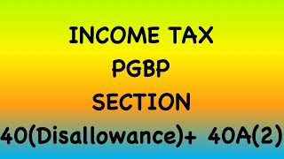 PGBP (SECTION 40 {DISALLOWANCES} + 40A(2)