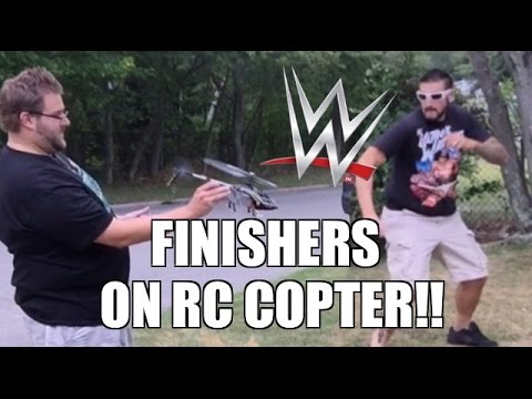 WWE FINISHING MOVES to R/C HELICOPTER! - YouTube