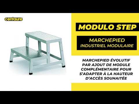 CENTAURE - Marchepied MODULO STEP - 2 marches XL - hauteur de travail maximum : 2.40m - aluminium vidéo