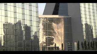 Wind Arbor, Marina Bay Sands, Singapore Four vertical acres of the glass facade of a hotel lobby was covered with a cable net 