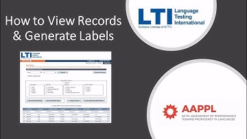 AAPPL - How to View Records and Generate Labels