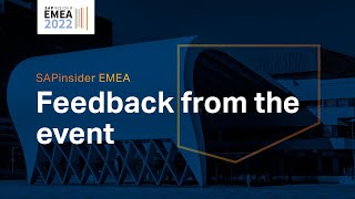 SAPinsider EMEA 2022 - Feedback from the event screenshot 4