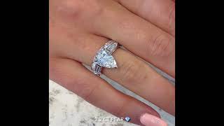 2.2 carat Pear Shape Diamond Three-Stone Engagement Ring