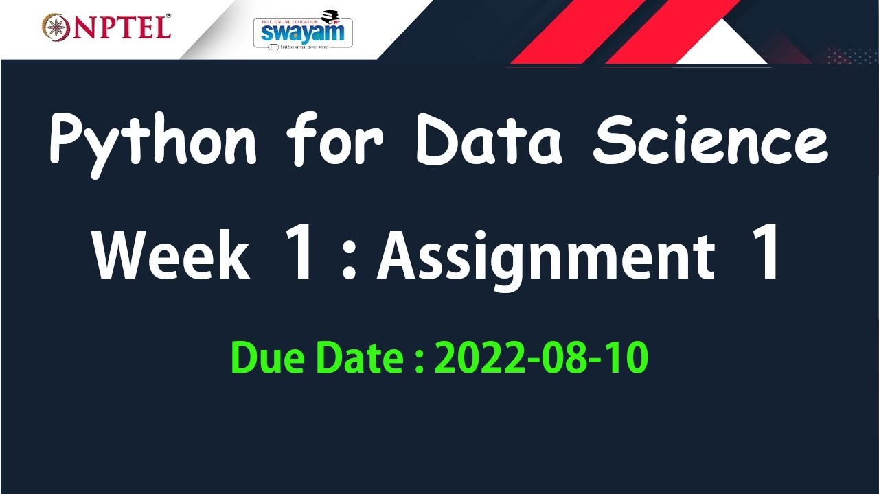 swayam python for data science assignment answers