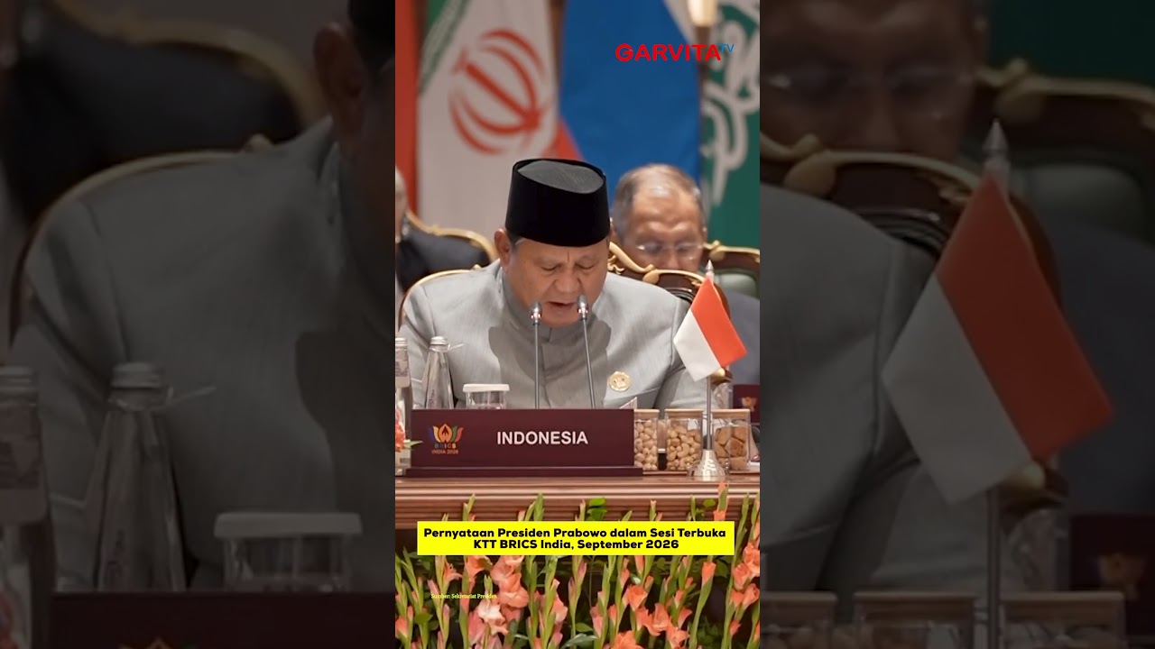 Pernyataan Presiden Prabowo dalam Sesi Terbuka KTT BRICS India, September 2026