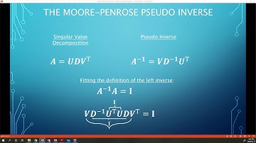 Moore-Penrose Pseudo Inverse (Deep Learning - Chapter 2 Summary - Part 3)