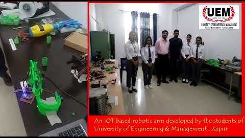 Industrial Automation Model - a Robotic Hand developed by students of UEM Jaipur