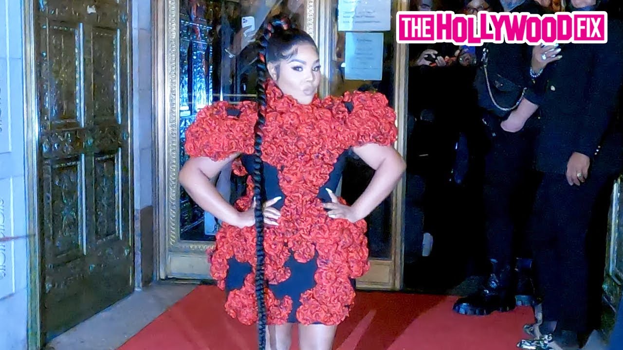 Lil Kim Is A Show Stopper In A Red Rose Dress At The Christian Siriano  Fashion Show In New York