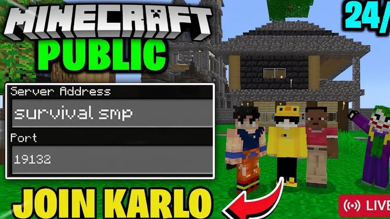 Join my 24/7 public minecraft server ️ for all versions 👍 playing with ...