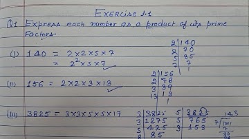 Class 10 - Exercise 1.1 - Q 1. | Express each number as a product of its prime factors