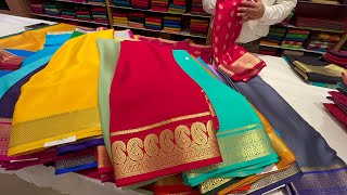 Bangalore Malleshwaram pure Mysore silk sarees  with special discounts single piece courier avail