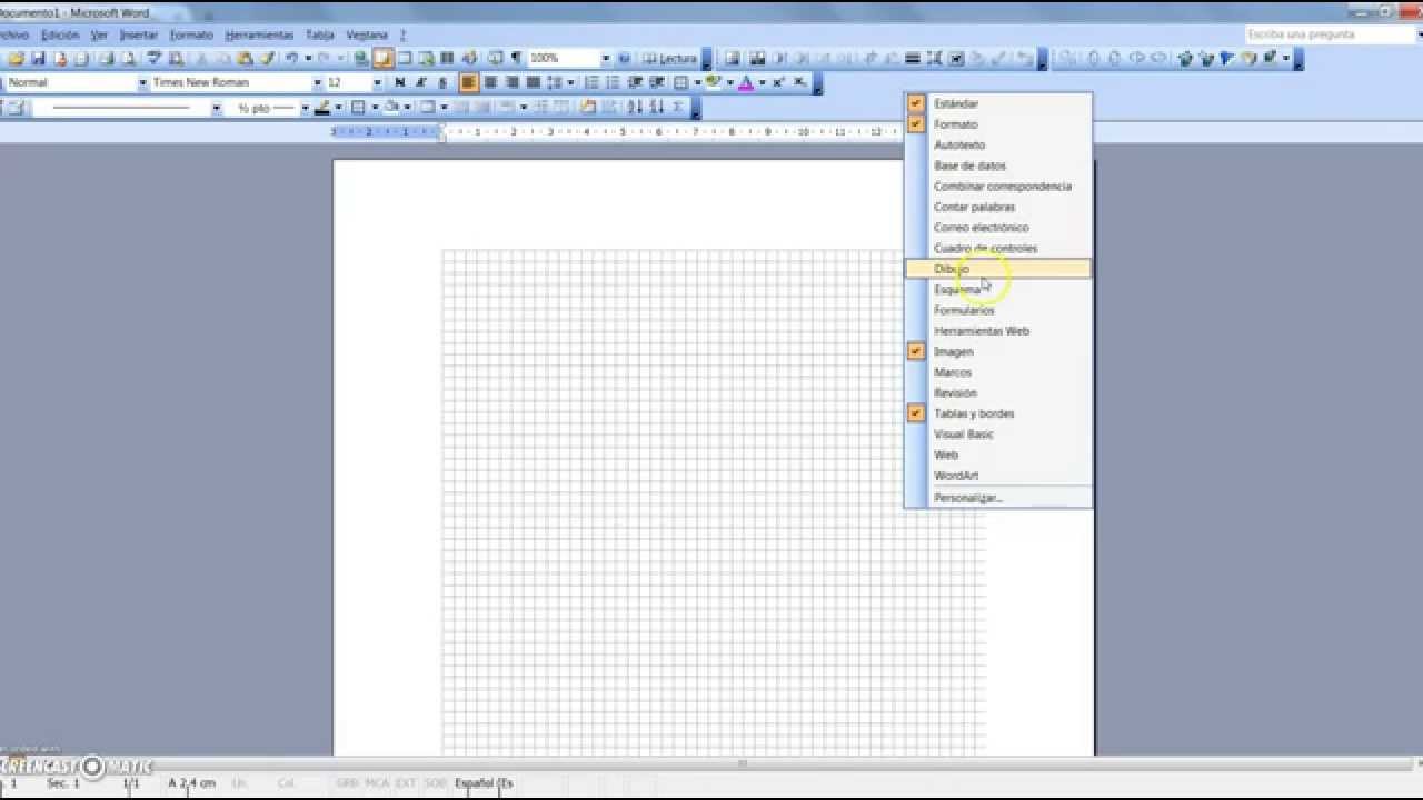 como quitar cuadricula de word 2003 YouTube