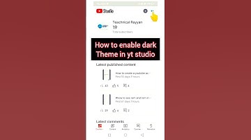 how to enable dark mode on youtube studio || dark theme kaise enable kare yt studio par 😀 #viral