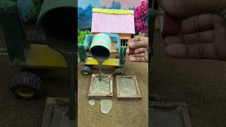 🚜 Mini Tractor Builds Cement Pillar &amp; Bridge | Real DIY Construction Machine 😱