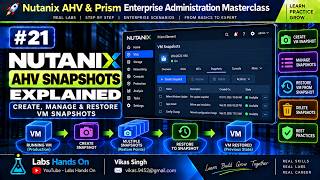 #21 Nutanix AHV VM Snapshots | Create, Manage, Restore & Delete Snapshots Step-by-Step