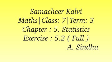 7th Maths Term 3 Samacheer | Chapter 5 | Statistics | Exercise 5.2 | Full