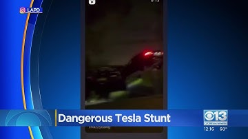 Dangerous Tesla-Jumping Stunt Caught On Video