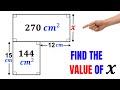 Calculate the unknown side length X of the rectangle | Important Geometry skills explained