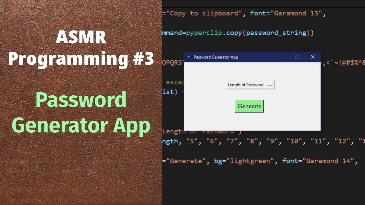 ASMR Programming - Password Generator App | TheCodeSpectrum - YouTube