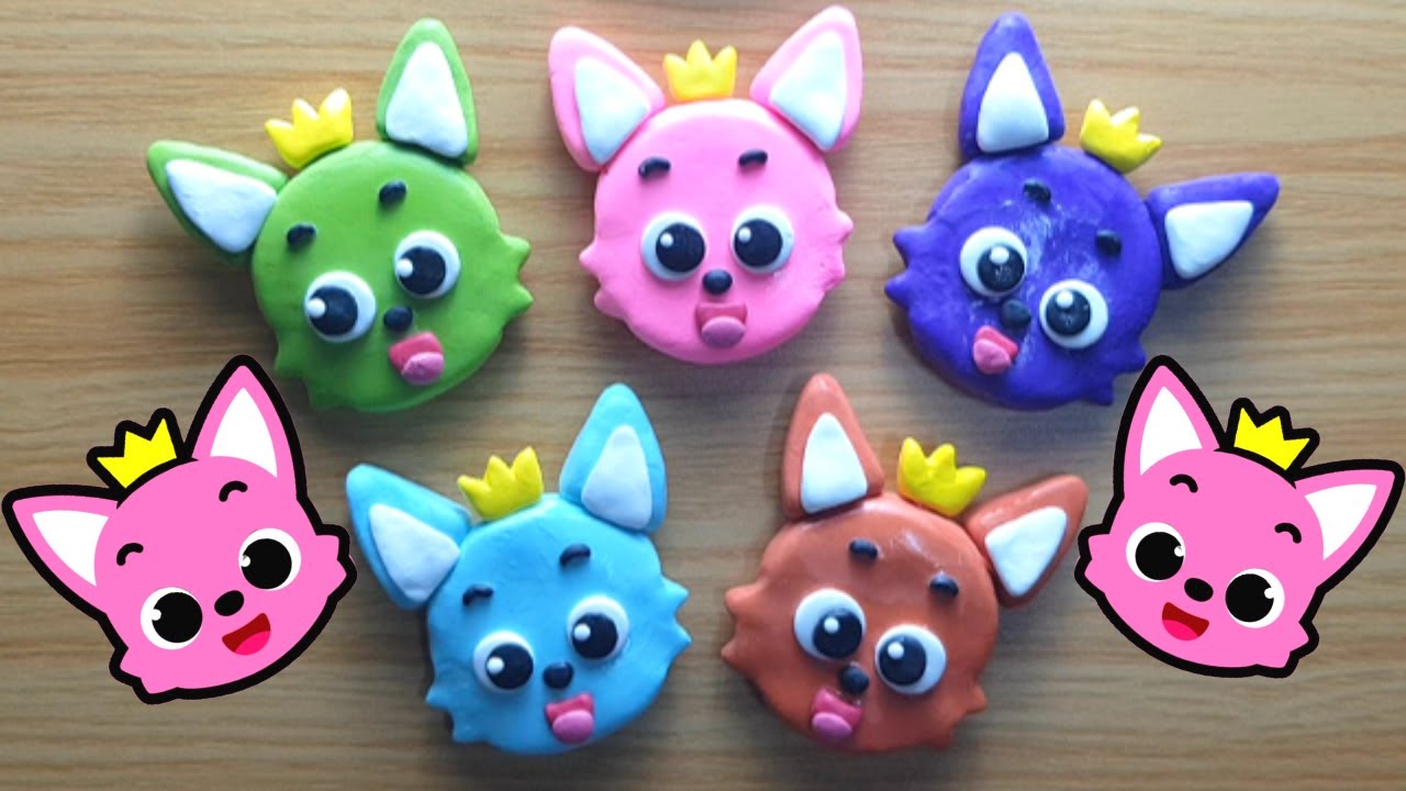 무지개 핑크퐁 점토부수기 ASMR