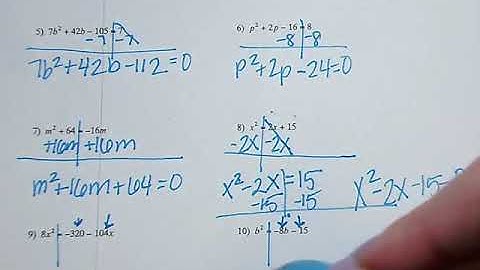 Setting Quadratics Equal to Zero