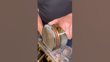 An excellent example of what detonation looks like on a piston in a gas engine #autoshop #carrepair