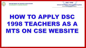 HOW TO APPLY DSC 1998 TEACHERS AS A MTS ON CSE WEBSITE