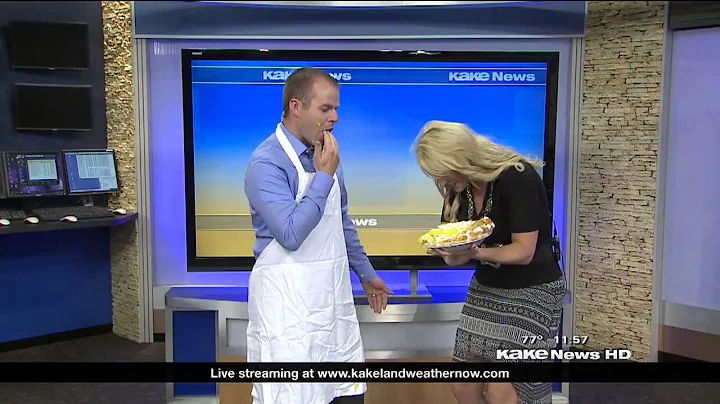 KAKE TV's Frank Waugh takes a pie as part of  #Whi...