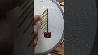 Easy Christmas Tree Hand embroidery - DIY quick gift ideas - French Knot #embroideryforbeginner