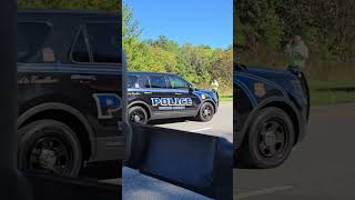 Car flipped on its side today  on route 32 today.
